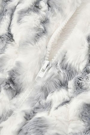 Concert Outfit Tie-Dye Stand Collar Sherpa Jacket