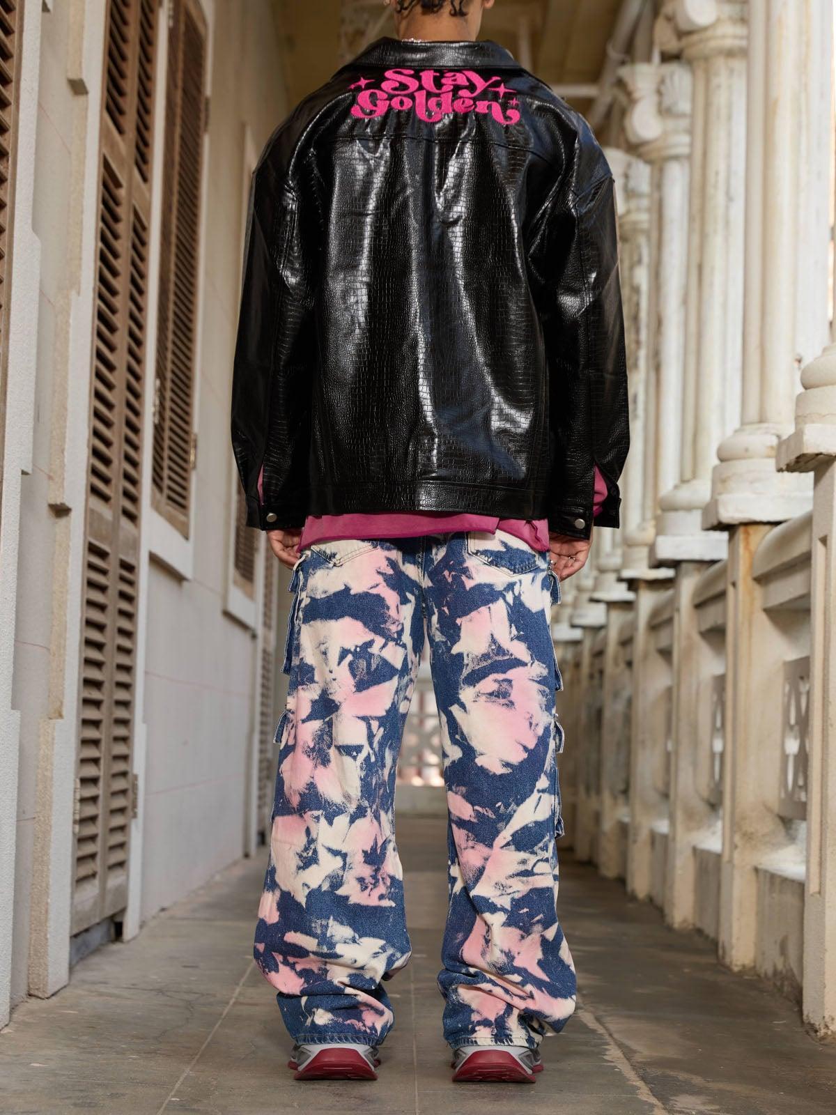 Concert Outfit Tie-Dye Waste Style Camouflage Cargo Jeans Concert Outfit Tie-Dye Waste Style Camouflage Cargo Jeans