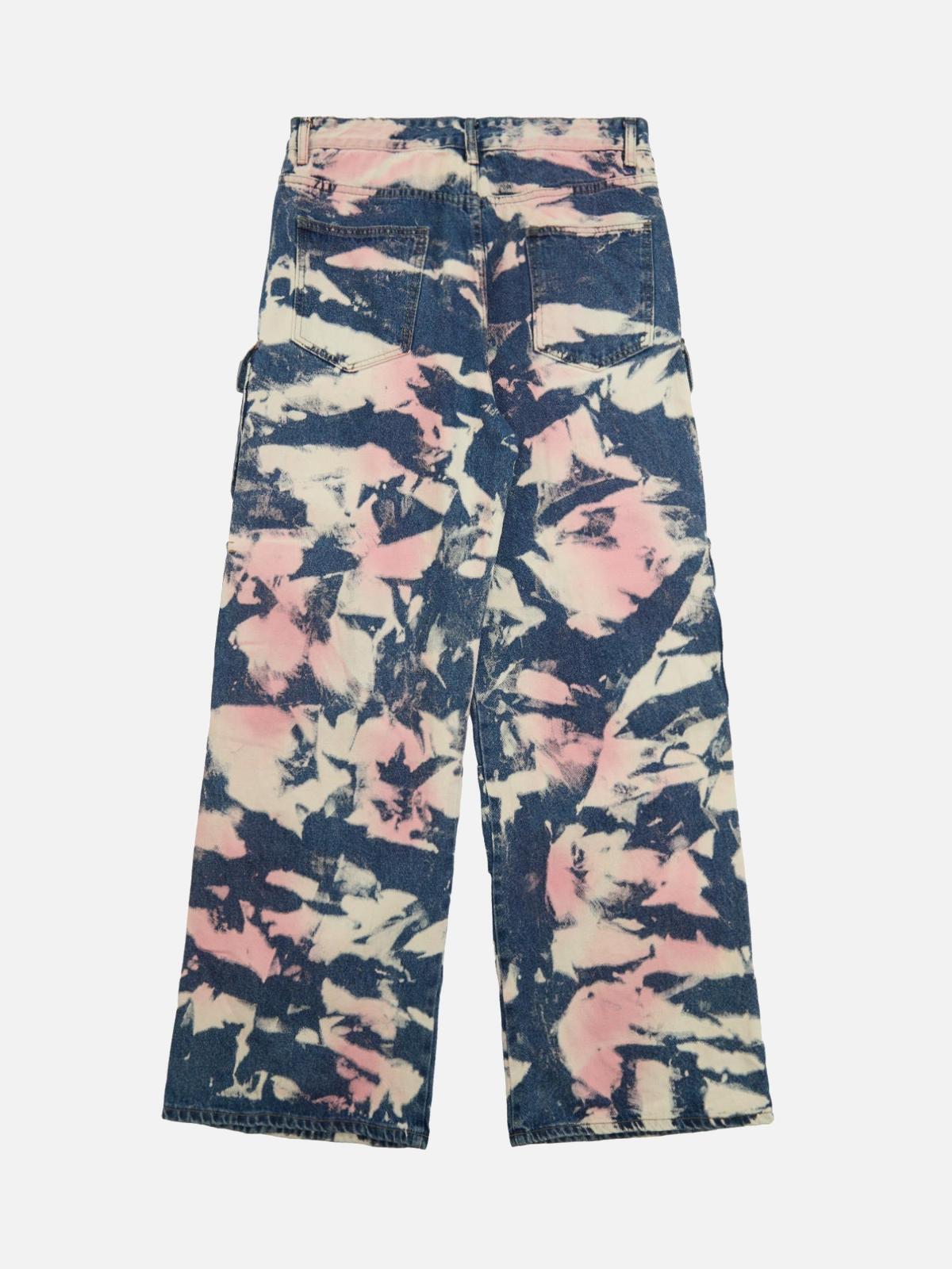 Concert Outfit Tie-Dye Waste Style Camouflage Cargo Jeans Concert Outfit Tie-Dye Waste Style Camouflage Cargo Jeans