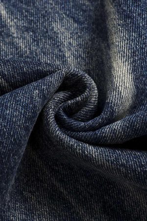 Concert Outfit Tie Dyed Wrinkled Effect Straight Jeans