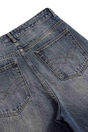 Concert Outfit Tie Dyed Wrinkled Effect Straight Jeans