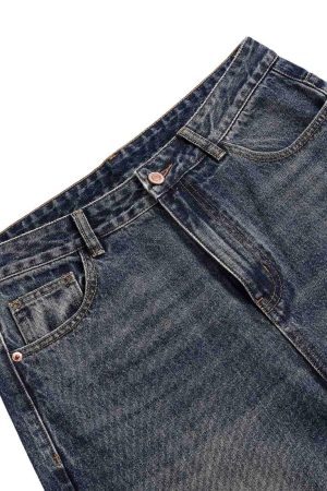 Concert Outfit Tie Dyed Wrinkled Effect Straight Jeans