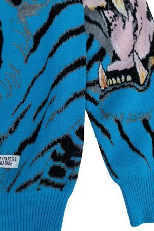 Concert Outfit Tiger Crew Neck Knitted Sweater
