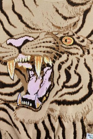 Concert Outfit Tiger Crew Neck Knitted Sweater