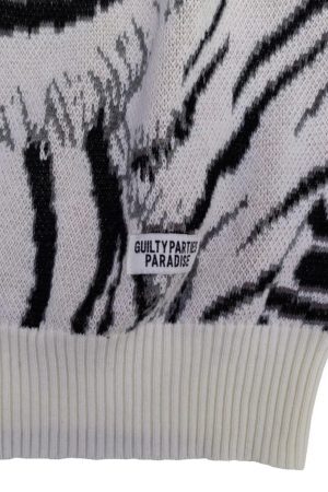 Concert Outfit Tiger Crew Neck Knitted Sweater