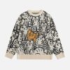 Concert Outfit Tiger Pattern Knit Sweater