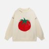 Concert Outfit Tomato Jacquard Sweater