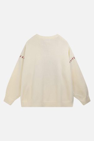 Concert Outfit Tomato Jacquard Sweater