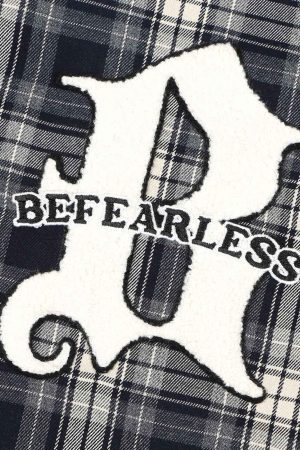 Concert Outfit Towel Embroidered Plaid Shirt