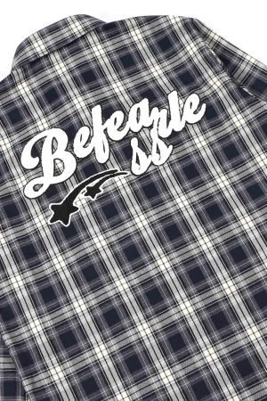 Concert Outfit Towel Embroidered Plaid Shirt