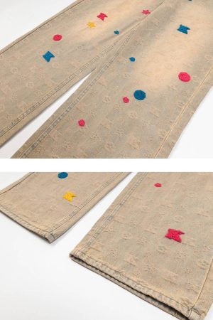 Concert Outfit Towel Embroidery Jeans