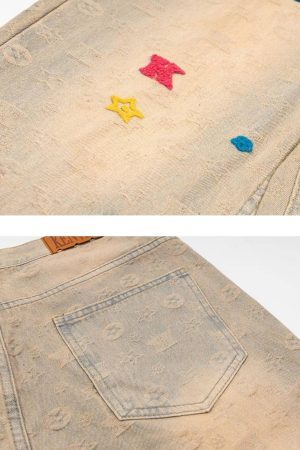 Concert Outfit Towel Embroidery Jeans