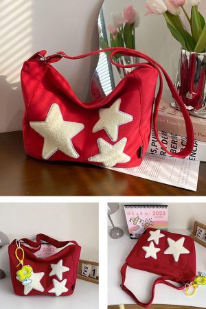 Concert Outfit Towel Embroidery Star Shoulder Bag