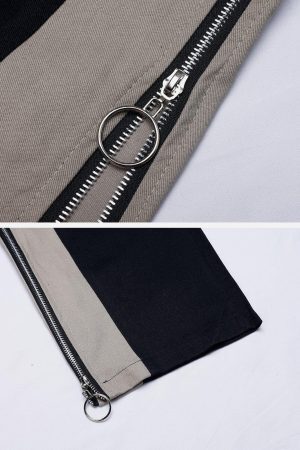 Concert Outfit Trendy Zipper Straight-Leg Pants