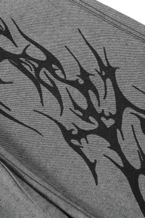 Concert Outfit Tribal Flame Print Baggy Jeans