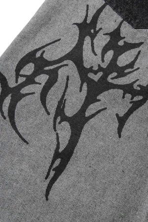 Concert Outfit Tribal Flame Print Baggy Jeans