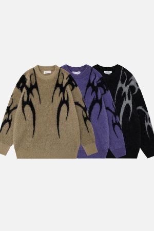Concert Outfit Tribal Jacquard Knit Sweater