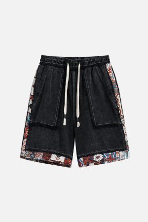 Concert Outfit Tribe Culture Pattern Washed Jorts