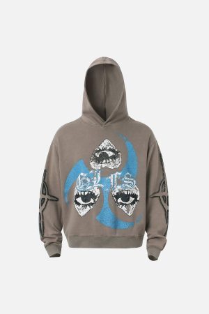 Concert Outfit Triple Eye Graphic Hoodie