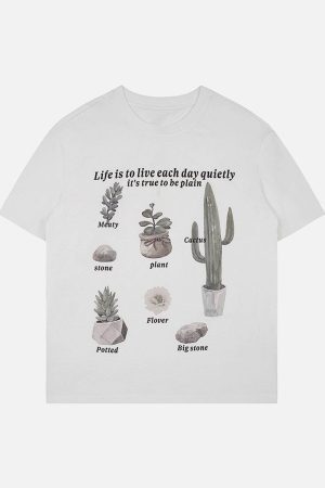 Concert Outfit Tropical Plant Print Tee