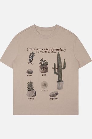 Concert Outfit Tropical Plant Print Tee