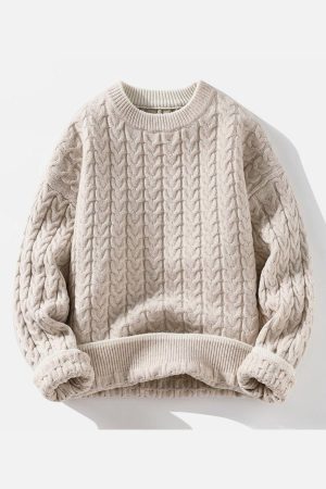 Concert Outfit Twist Patchwork Knit Sweater