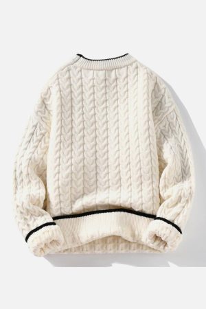 Concert Outfit Twist Patchwork Knit Sweater