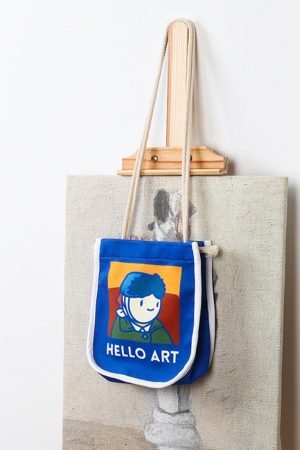 Concert Outfit Van Gogh Cartoon Printed Crossbody Bag