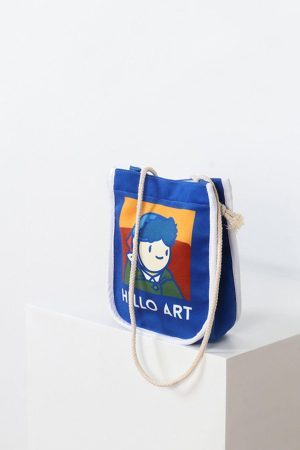 Concert Outfit Van Gogh Cartoon Printed Crossbody Bag