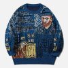 Concert Outfit Van Gogh Oil Painting Knit Sweater