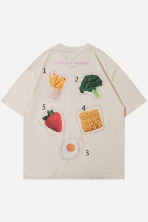 Concert Outfit Vegetable Fruit Print Tee