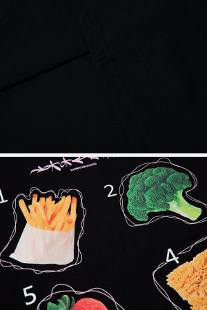 Concert Outfit Vegetable Fruit Print Tee