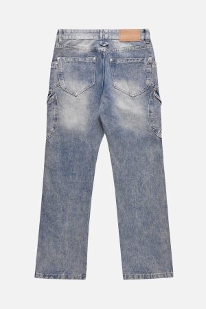 Concert Outfit Versatile Multi-Pocket Straight-Leg Jeans