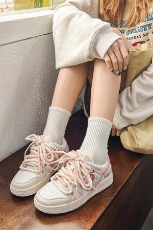 Concert Outfit Versatile Rose Stamp Print Board Casual Shoes