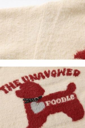 Concert Outfit Vinatge Cartoon Dog Cleanfit Sweater