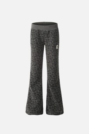 Concert Outfit Vinatge Leopard Horn Fleece Pants