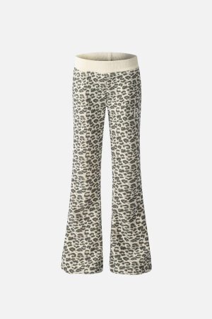 Concert Outfit Vinatge Leopard Horn Fleece Pants