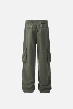 Concert Outfit Vinatge Washed Multi-Pocket Work Cargo Pants