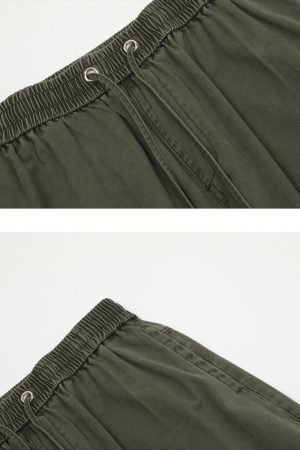 Concert Outfit Vinatge Washed Multi-Pocket Work Cargo Pants