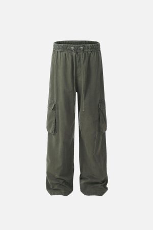 Concert Outfit Vinatge Washed Multi-Pocket Work Cargo Pants