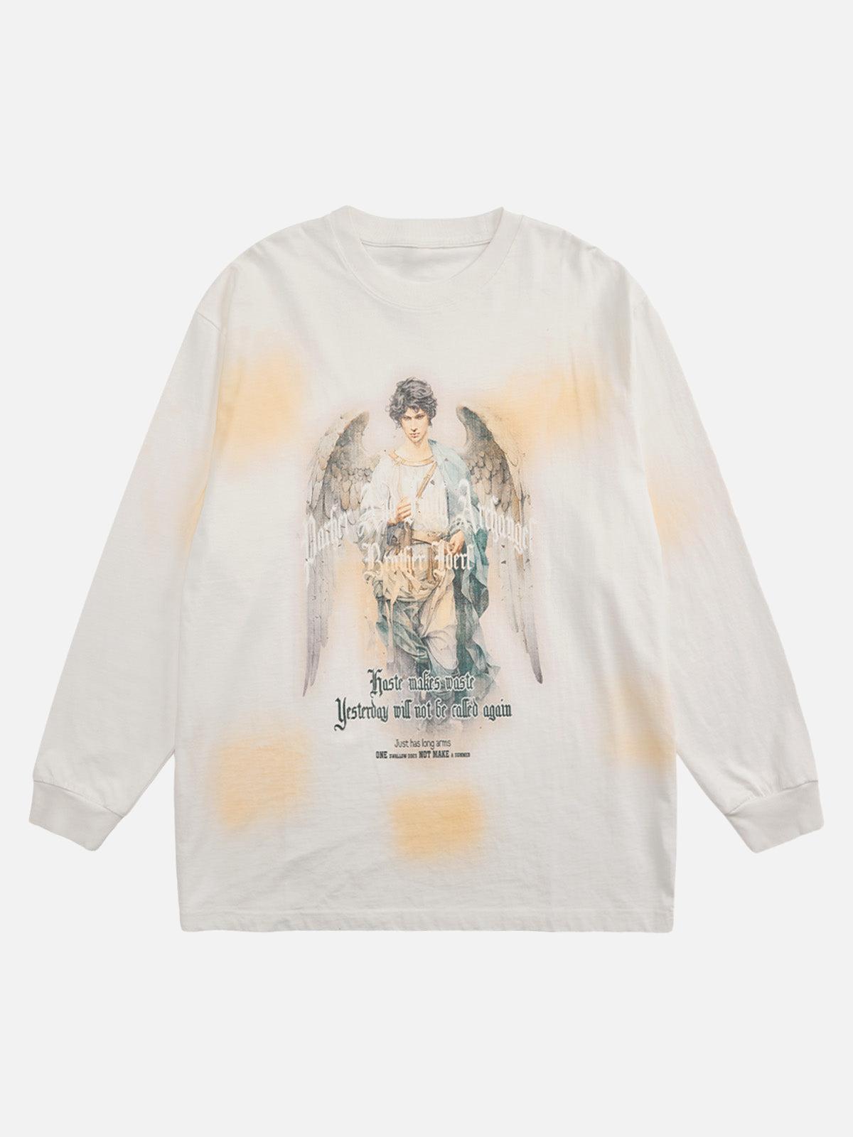 Concert Outfit Vintage Angel Graphic Long Sleeve T-Shirt Concert Outfit Vintage Angel Graphic Long Sleeve T-Shirt