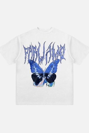 Concert Outfit Vintage Butterfly Print Loose T-Shirt
