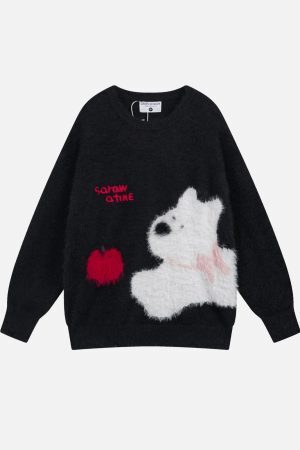 Concert Outfit Vintage Cartoon Little Dog Leisure Sweater