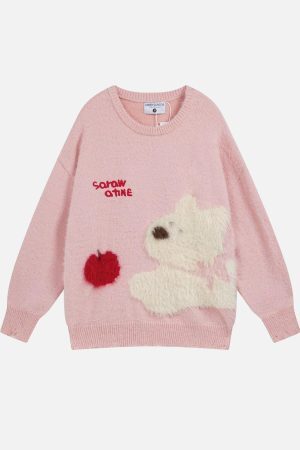 Concert Outfit Vintage Cartoon Little Dog Leisure Sweater