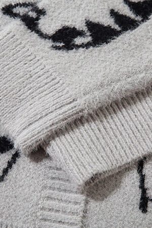 Concert Outfit Vintage Cat Jacquard Knit Cardigan