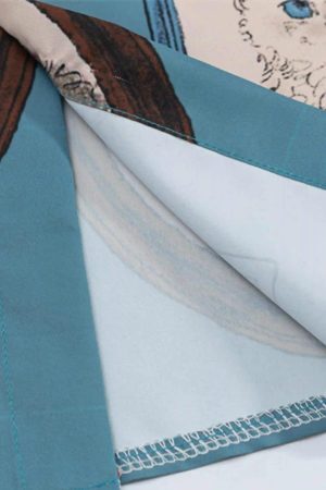 Concert Outfit Vintage Cat Print Short Sleeve Shirt