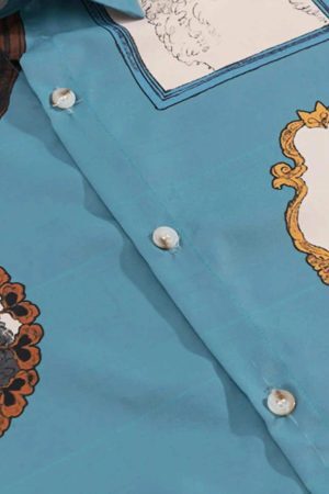 Concert Outfit Vintage Cat Print Short Sleeve Shirt