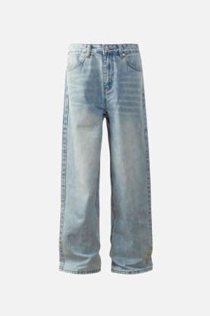 Concert Outfit Vintage Classic Washed Light Blue Jeans