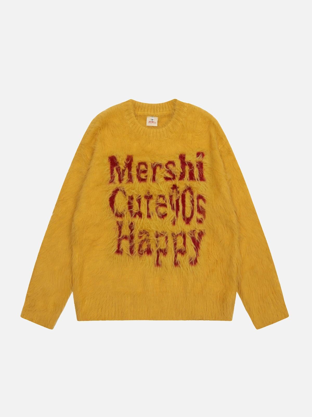 Concert Outfit Vintage Contrast Letter Sweater Concert Outfit Vintage Contrast Letter Sweater