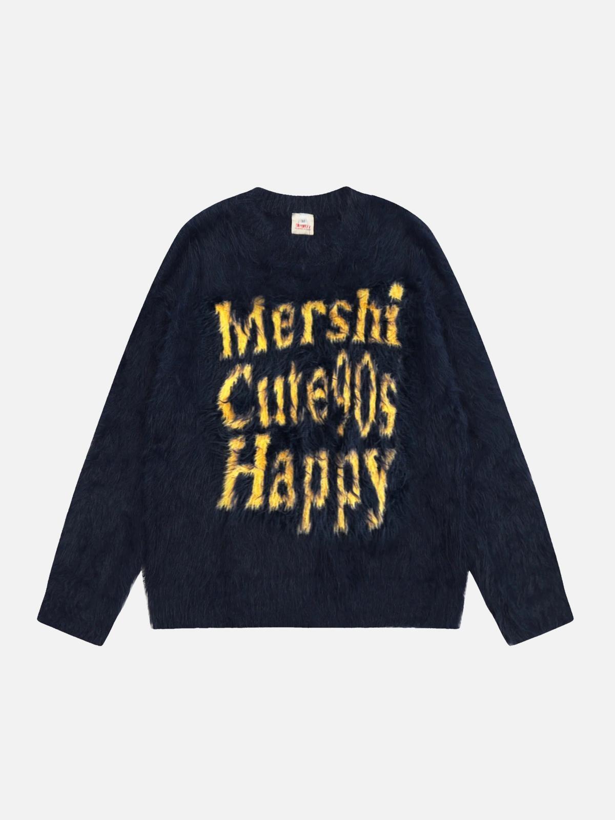 Concert Outfit Vintage Contrast Letter Sweater Concert Outfit Vintage Contrast Letter Sweater